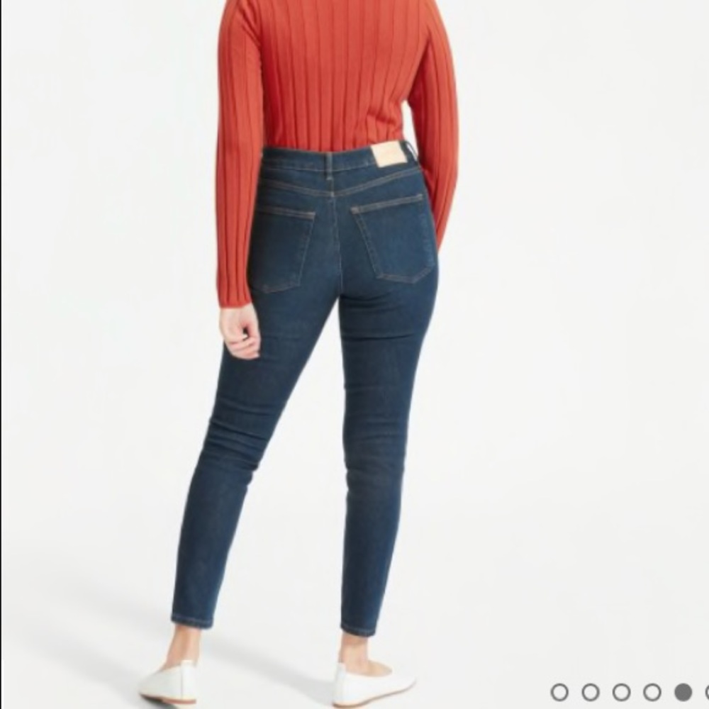 Everlane Authentic Stretch high rise skinny jean size 25 dark blue wash - Picture 3 of 14